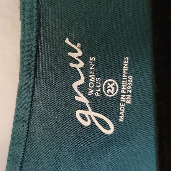 GNW Romantic Classy Stretchy Green Drape Neck Sleeveless Blouse 2X - Picture 3 of 6